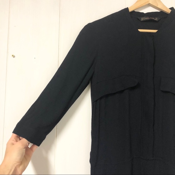 Zara Navy Blue Jumpsuit Size S - Picture 2 of 9